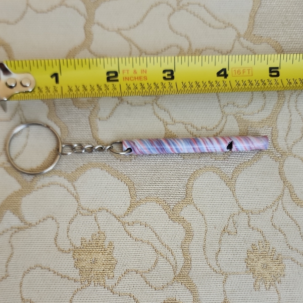 Colorful Swirl Pattern Dog Whistle Keychain - Picture 3 of 4
